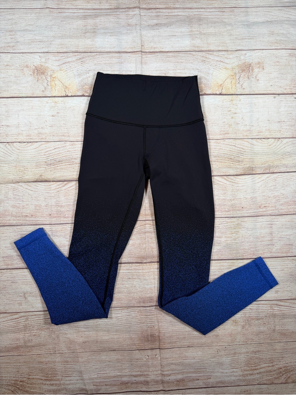 Lululemon‎ Wunder Under High-Rise Tights in a black and blue ombre speckle